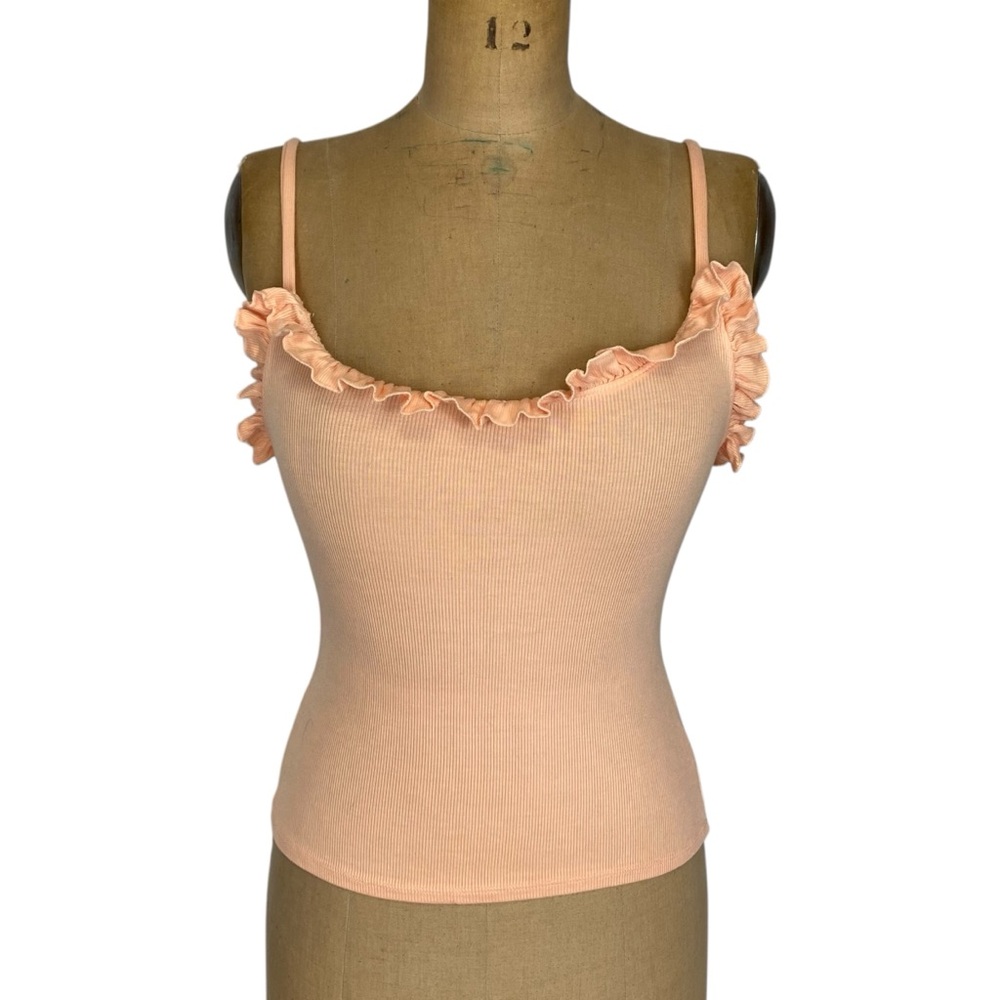 Truly Madly Deeply (Urban Outfitters) Peach Ruffle Detail Cropped Tank Size M